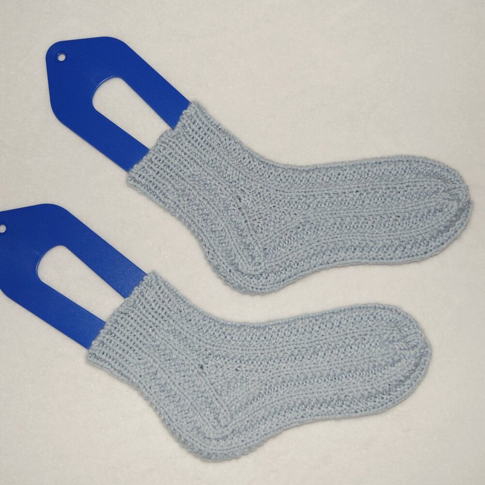 NEW Handmade Ankle Socks, Light Blue, Women Size M (US 8-8.5)